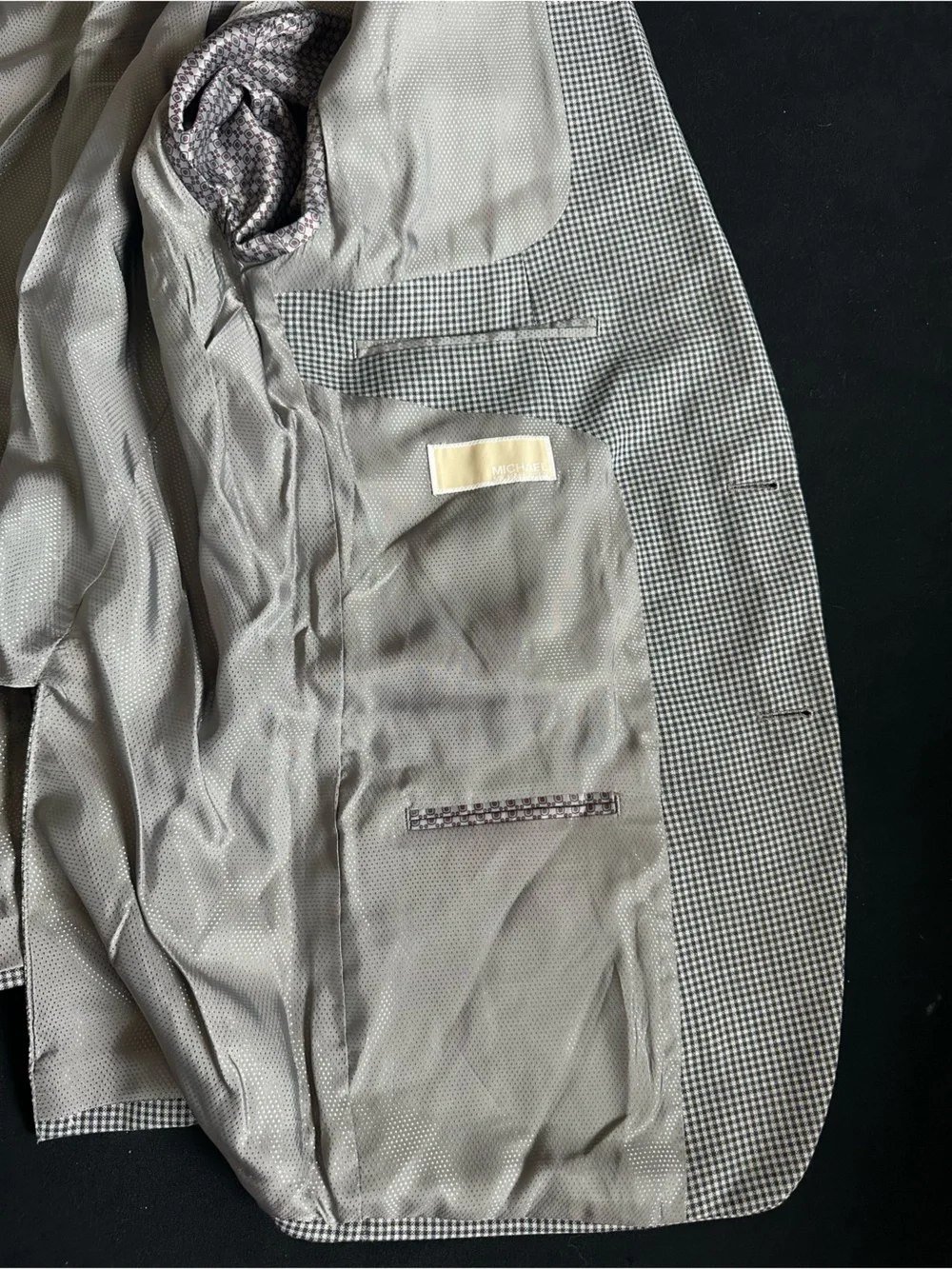 Michael Kors 42R blazer jacket Grey Checked Sport Coat